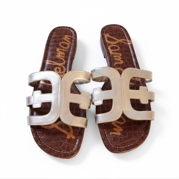 Sam Edelman Shoes - Sam Edelman Metallic Gold Slide Sandals - Women. Size 14.